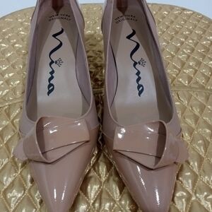 Nina Women's Nude Patent Leather Heels
